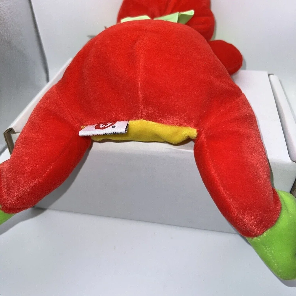 Vintage 1998 Ty Ribbit Pillow Pal Red and Green Frog‎ 15'' plush -Stuffed Animal